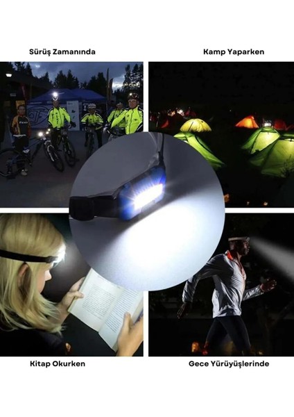 Ayarlanabilir Taşınabilir Çok Fonksiyonlu 8 LED Su Geçirmez Mini 3 Modlu Dış Mekan Kafa Feneri -GP189- fırsatları
