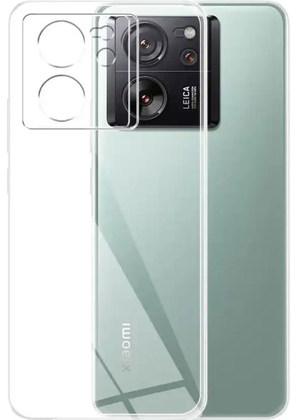 Xiaomi 13T Pro Kılıf Şeffaf Kamera Korumalı Esnek Yumuşak Silikon