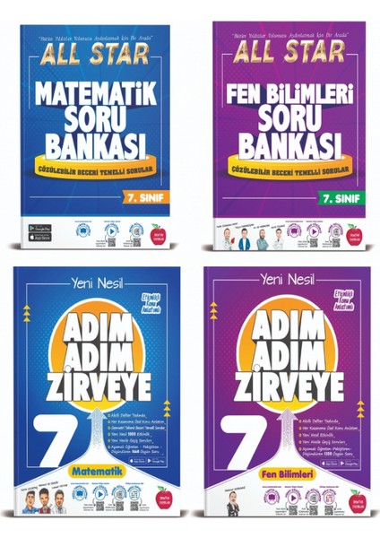 7. Sınıf Matematik - Fen Bilimleri All Star - Adım Adım Soru Bankası Seti