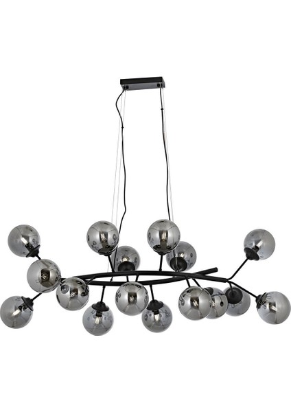 Avonnı Siyah Boyalý Modern Avize E14 Metal Cam 125X20CM