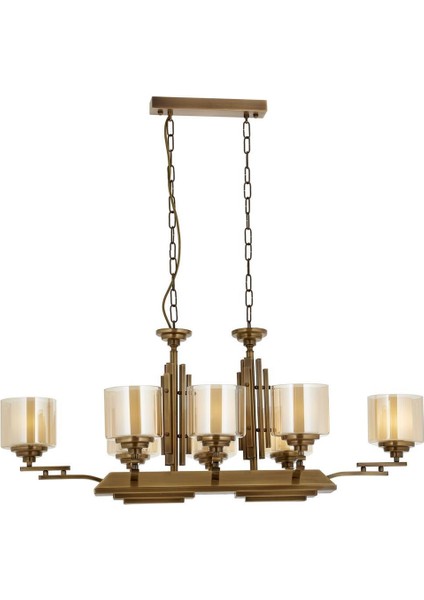 Avonnı Eskitme Kaplama Modern Avize E27 Metal Cam 105X60CM