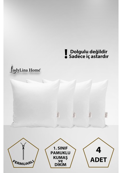 4'lü Kırlent Iç Astarı , Pamuklu Kırlent Mitil , Kırlent Şilte , Yastık Kılıfı (35X45-45X45-50X50)