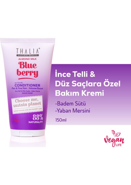 Badem Sütü & Yaban Mersini Özlü Ince Telli & Düz Saçlar Için Bakım Kremi 150ML