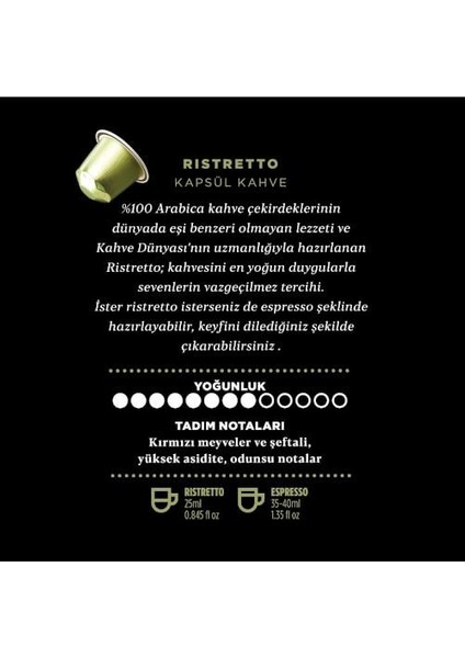 Kahve Dünyası 8 Master Rıstretto Kapsül Kahve x 6 Adet