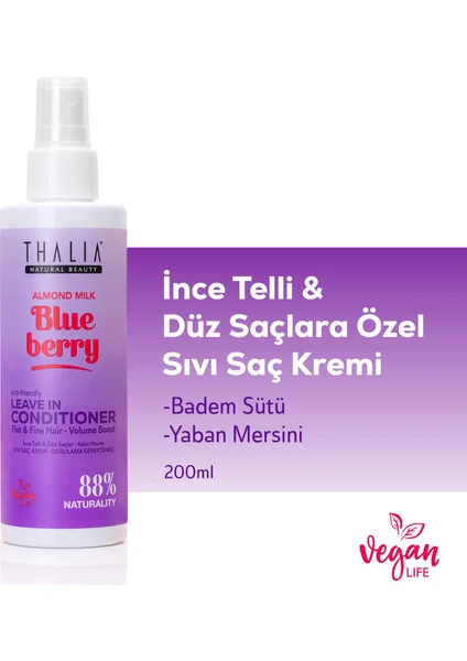 Badem Sütü & Yaban Mersini Özlü Ince Telli & Düz Saçlar Sıvı Saç Kremi 200ML