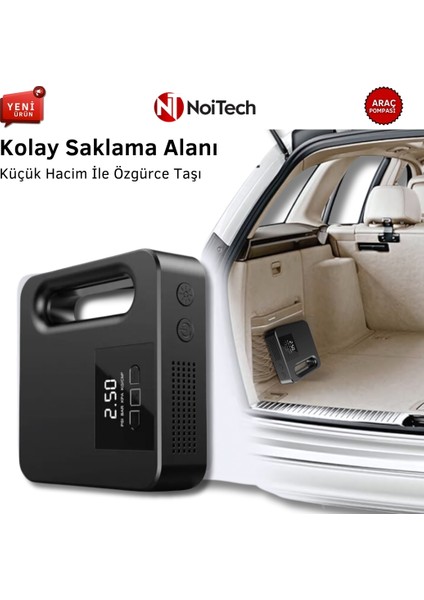 Dijital Ekranlı LED Işıklı 150PSI Lastik Şişirme Hava Kompresörü fırsatları