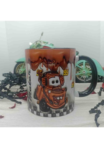 Mugs And Love Arabalar 3D Baskı Büyük Boy Kupa