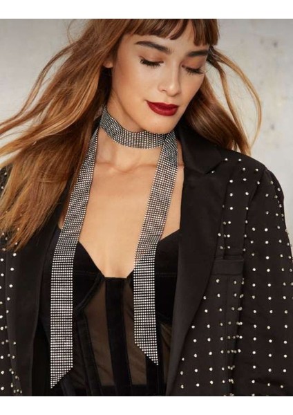 Tasarım Kolye Işıltılı Choker