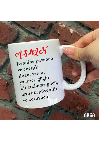 Size Özel Aslan Burcu ve Özellikleri Seramik Baskılı Kupa Bardaklar fiyatları