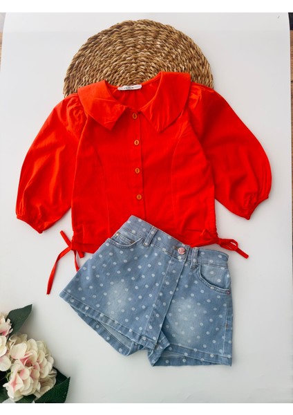 Kot Şort Etekli takım - Oranj