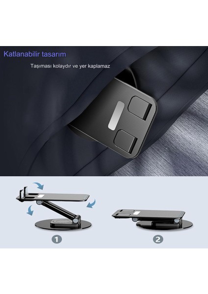 Çok Fonksiyonlu Ayarlanabilen Tablet Telefon Standı Uzayan 360° Dönen Katlanır Kaydırmaz Tabanlı modelleri