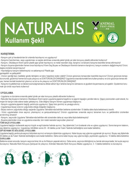 Naturalıs (Vegan) 2'li Set 7.11 Yoğun Küllü Kumral Kalıcı Krem Saç Boyası Seti