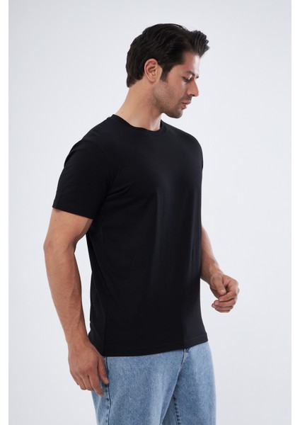 Erkek Basic T-Shirt Rahat Kesim Hissedilmeyen Doku Hava Alan Kumaş fiyatları