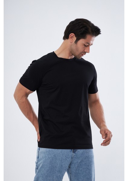 Erkek Basic T-Shirt Rahat Kesim Hissedilmeyen Doku Hava Alan Kumaş fırsatları