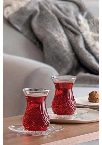 96992 Timeless Desenli 6 Kişilik 12 Parça Cam Çay Bardağı Takımı Seti fiyatları