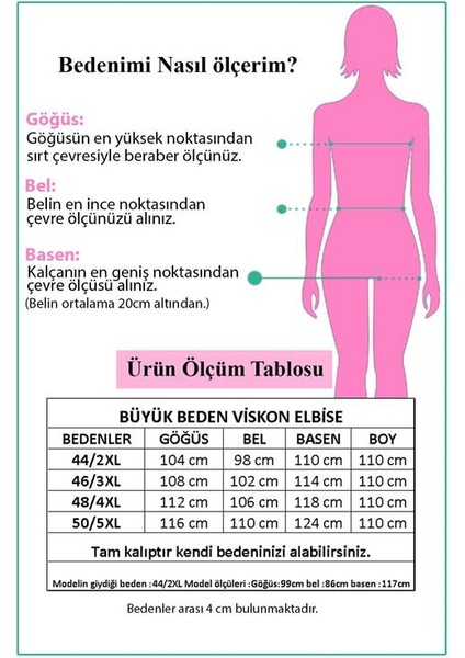 Kadın Yazlık Viskon Kumaş Büyük Beden Elbise NBA018