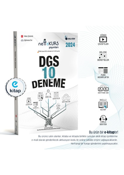 Nettekurs Yayınları DGS Video Çözümlü Akıllı 10 Deneme E-Kitap