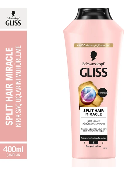 Schwarzkopf Gliss Split Hair Miracle Kırık Uçları Mühürleyen Şampuan 400 Ml