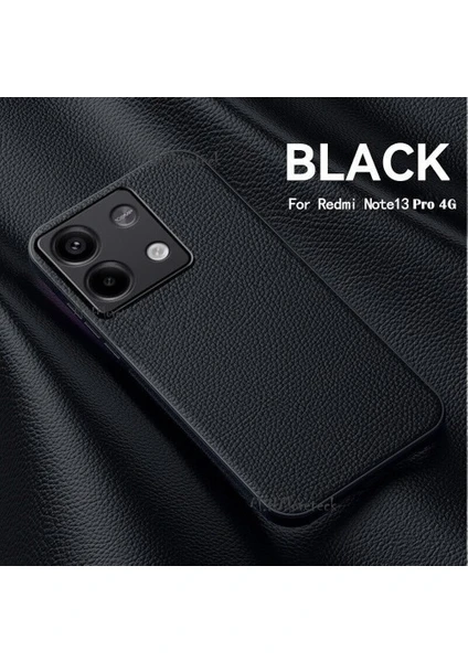 M.tk moveteck Xiaomi Redmi Note 13 Pro 4g Kılıf Kamera Korumalı Deri Görünümlü Leather Desenli Yumuşak Mat Silikon