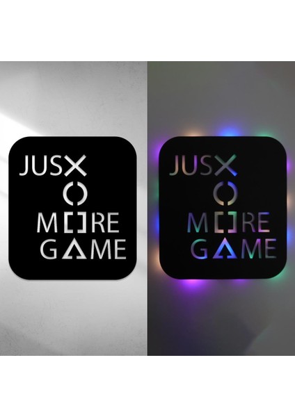 Işıklı Just More Game Dekoratif Tablo Oyun Odası Duvar Dekorlu Gece Lambası