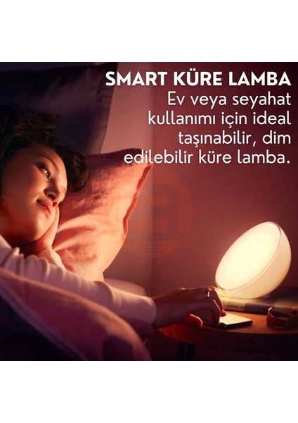 Amber LED Smart Akıllı Küre Lamba Bluetooth Özellikli, Sese ve Müziğe Duyarlı, Şarjlı, Taşınabilir, Rgb 16 Milyon Renk, Beyaz ve Günışığı Renk Seçenekleri, Zaman Ayarlı, Ambiyans Aydınlatma