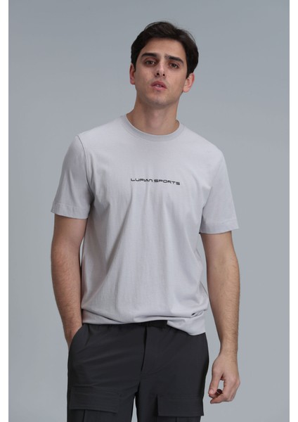 Erkek Tony Modern Grafik T-Shirt 111020190 Taş