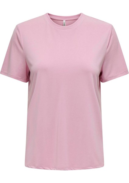 Kadın Onlfree Bisiklet Yaka Kısa Kollu T-Shirt 15290959 Lavanta