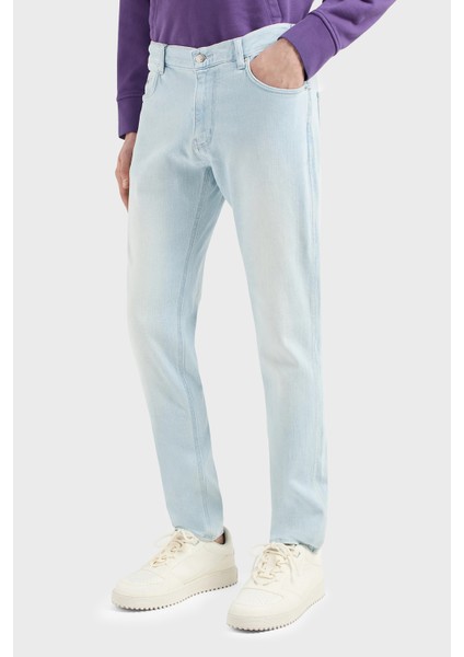 J16 Düşük Bel Slim Fit Düz Paça Jeans Erkek Kot Pantolon 3D1J16 1D13Z 0943