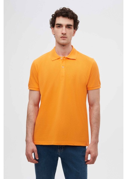 Regular Fit Turuncu Düz Örgü %100 Pamuk T-Shirt 0HC146551000M