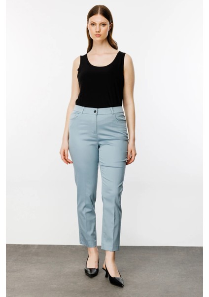 Kadın Cepli Klasik Pantolon 3004 Mavi