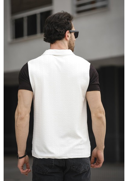 Ht 945026 Slim Fit Likralı Parçalı Polo Yaka Erkek Tshirt modelleri