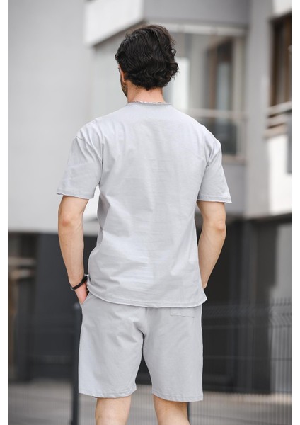 Trc 2816 Oversize Cepli Erkek Şort Tshirt Takım