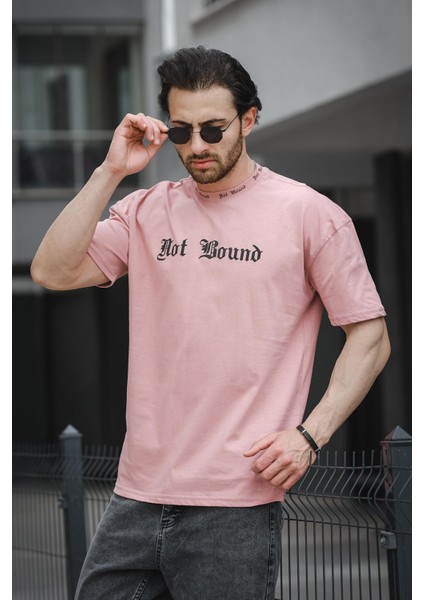Trc 2758 Yaka Baskılı Pamuklu Bisiklet Yaka Oversize Erkek Tshirt fiyatları