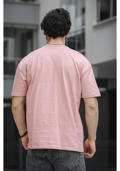 Trc 2758 Yaka Baskılı Pamuklu Bisiklet Yaka Oversize Erkek Tshirt modelleri