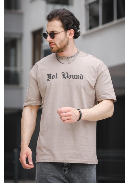 Trc 2758 Yaka Baskılı Pamuklu Bisiklet Yaka Oversize Erkek Tshirt fiyatları