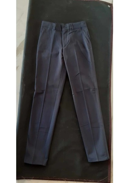 Lacivert Cepli Keten Okul Pantolonu