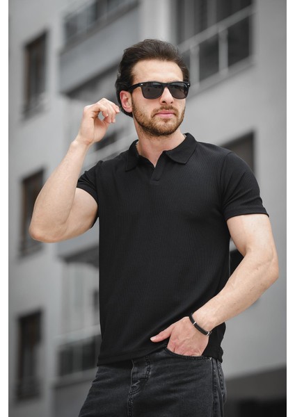 Ht Peha Slim Fit Otoban Kumaş Apaç Yaka Erkek Tshirt