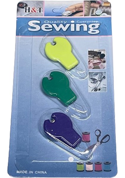 H & T Cadı - Iğneye Iplik Geçirici 3 Lü Set Iplik Kesicili DKSC02