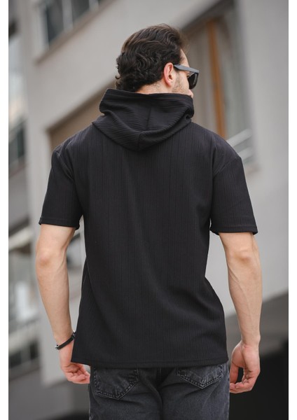 Trc 2789 Baskılı Kapüşonlu Oversize Erkek Tshirt