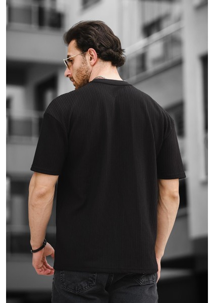 Trc 2788 Baskılı Bisiklet Yaka Oversize Erkek Tshirt