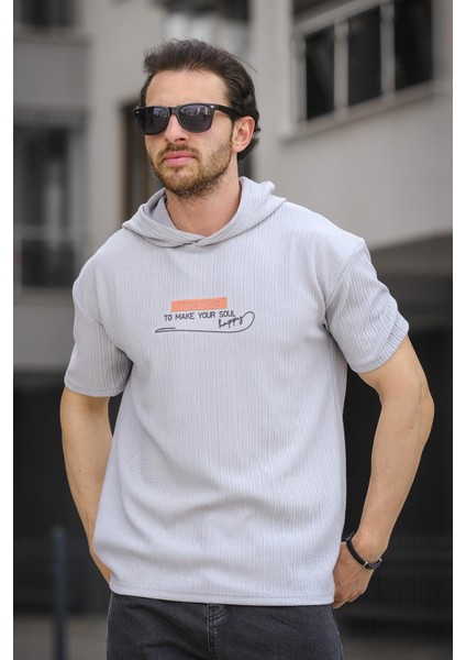 Trc 2789 Baskılı Kapüşonlu Oversize Erkek Tshirt fiyatları