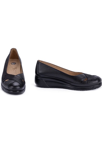 Kadın Deri Dolgu Topuklu Hafif Anatomik Pedli Günlük Yazlık Ayakkabı