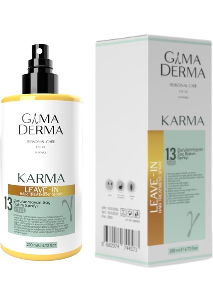 Karma Durulanmayan 13 Etkili Vegan Saç Bakım Spreyi 200 ml