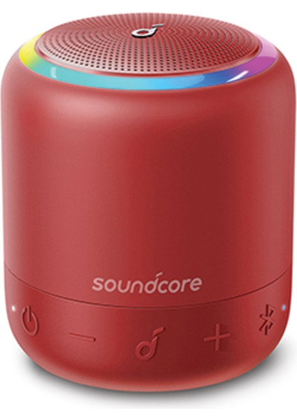 SoundCore Mini 3 Pro Bluetooth Hoparlör - RGB LED - 6W Ses Bombası - IPX7 Suya Dayanıklılık - 15 Saate Varan Şarj - Kırmızı (Anker Türkiye Garantili)