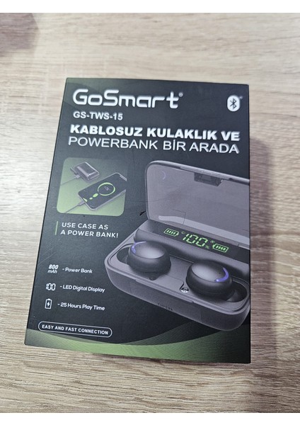 Go Smart Kablosuz Kulaklık ve Powerbank Gs-Tws-15