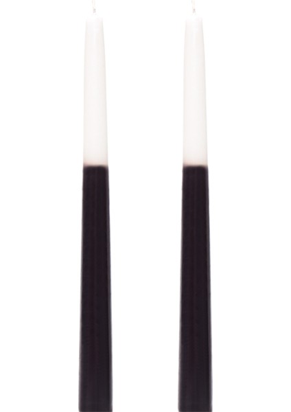 2li Degrade Siyah Konik Şamdan Mum Seti