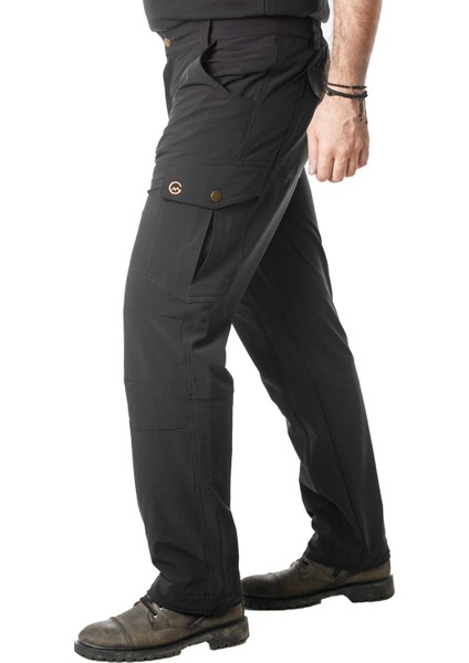 Trekking Kargo Pantolon Siyah (Model: Feather)