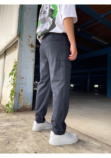 Premium Baggy Kargo Kumaş Pantolon Koyu Lacivert modelleri