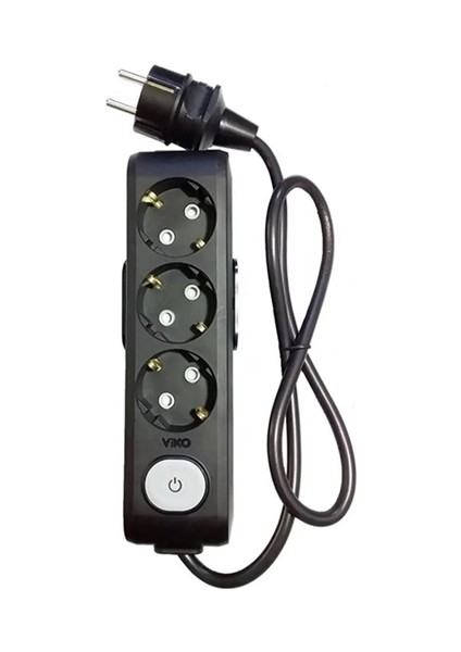 Multi-Let Siyah 3'lü 1 Metre Anahtarlı Topraklı Çocuk Korumalı Grup Priz (3x2.5 Ttr Tam Bakır Kalın Kablolu) fiyatları