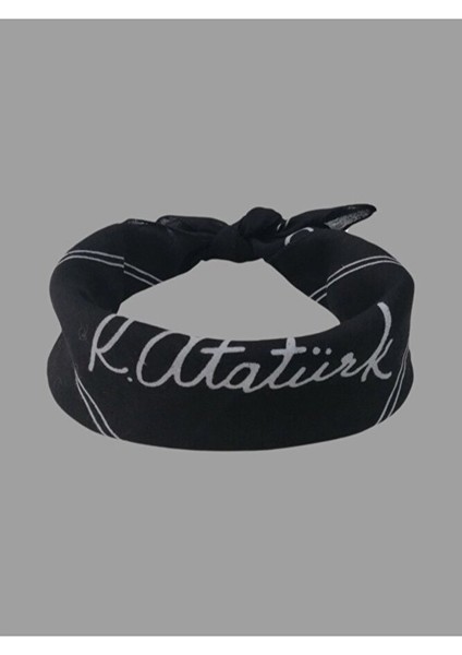 Siyah Atatürk Imzalı  Bandana